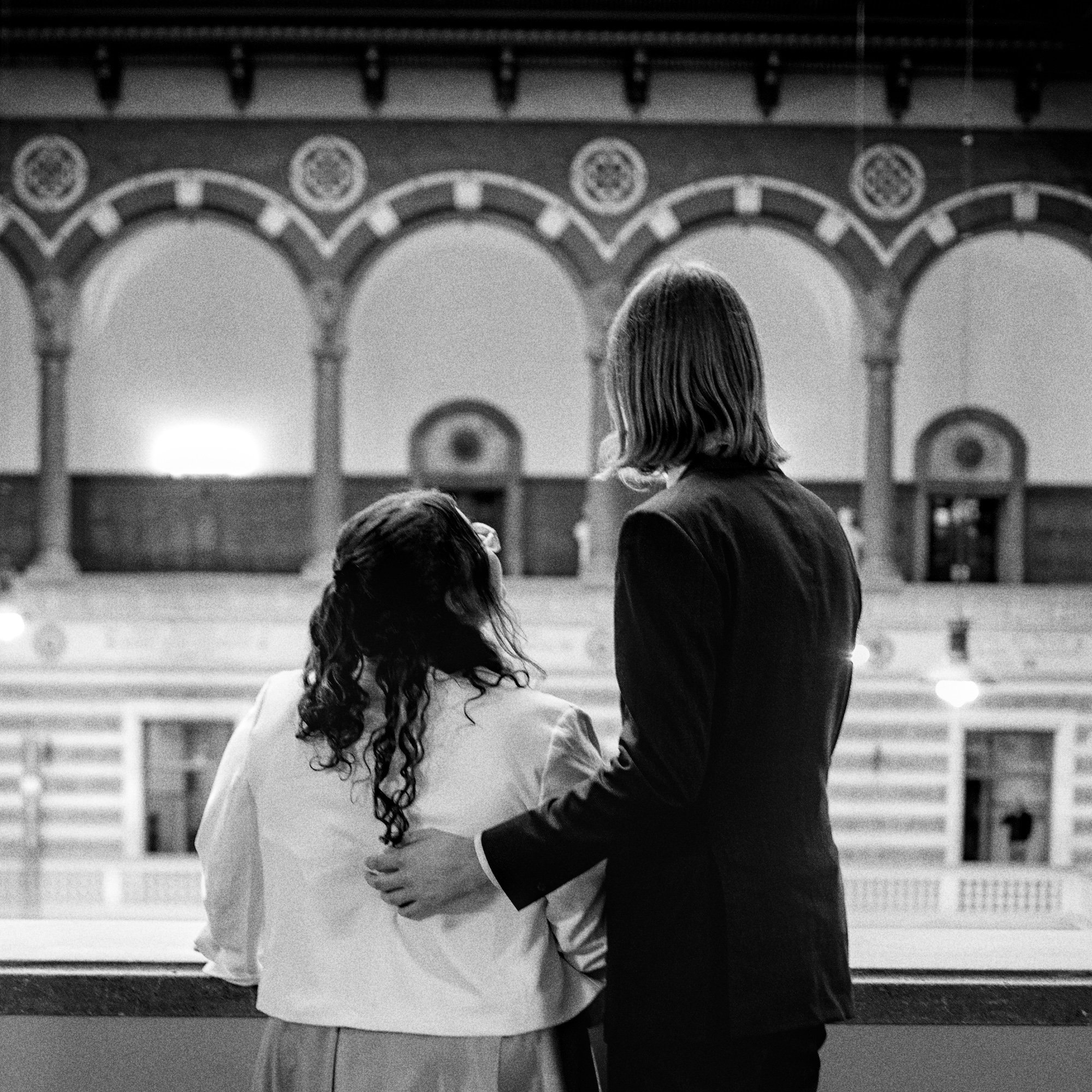 International couple just married at Copenhagen City Hall