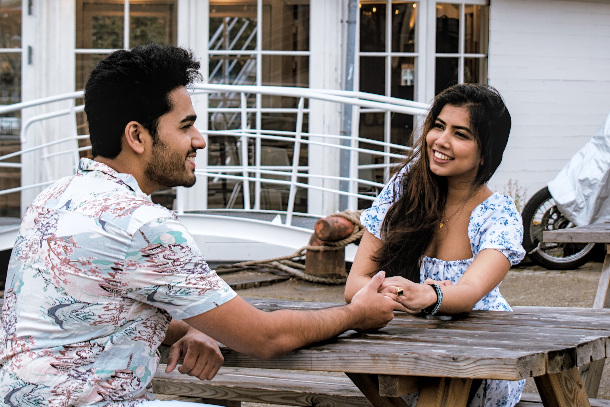 Couple laughing after ceremony Copenhagen elopement